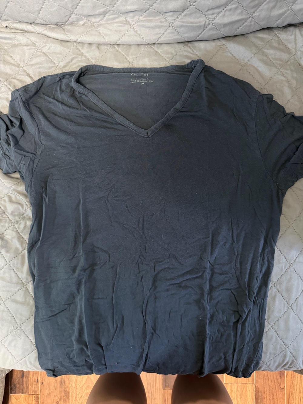 Calvin Klein Women's Short Sleeve V-Neck Tee - Black